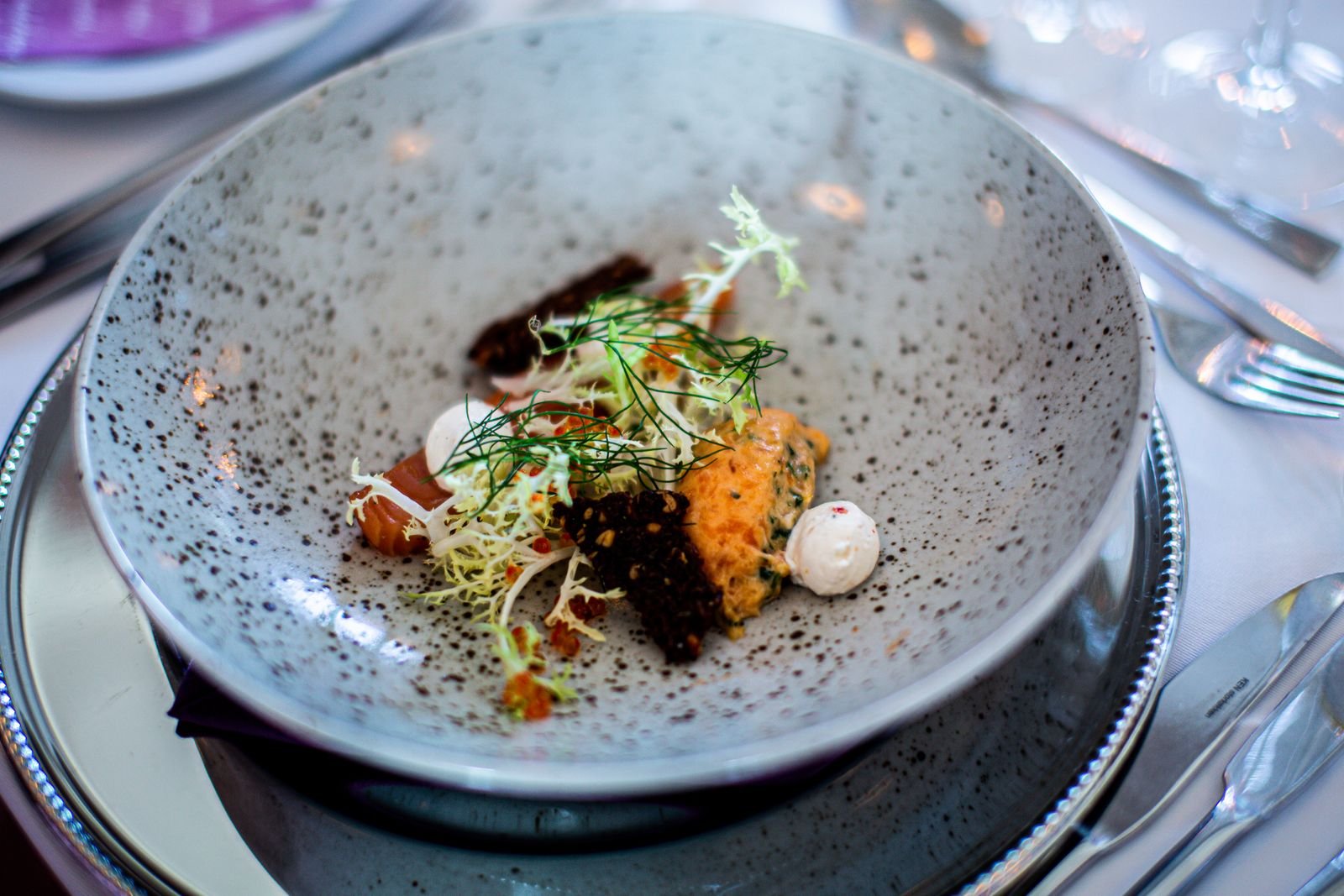 A finished plated dish ready for service